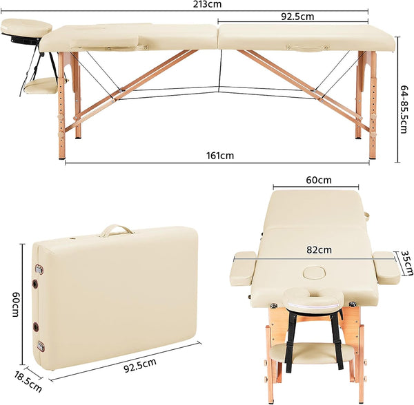 Topeakmart Wimpernbett / Massageliege – Höhenverstellbar, Faltbar, Mit 3 Klappteilen, Rosa, Bis 250 Kg