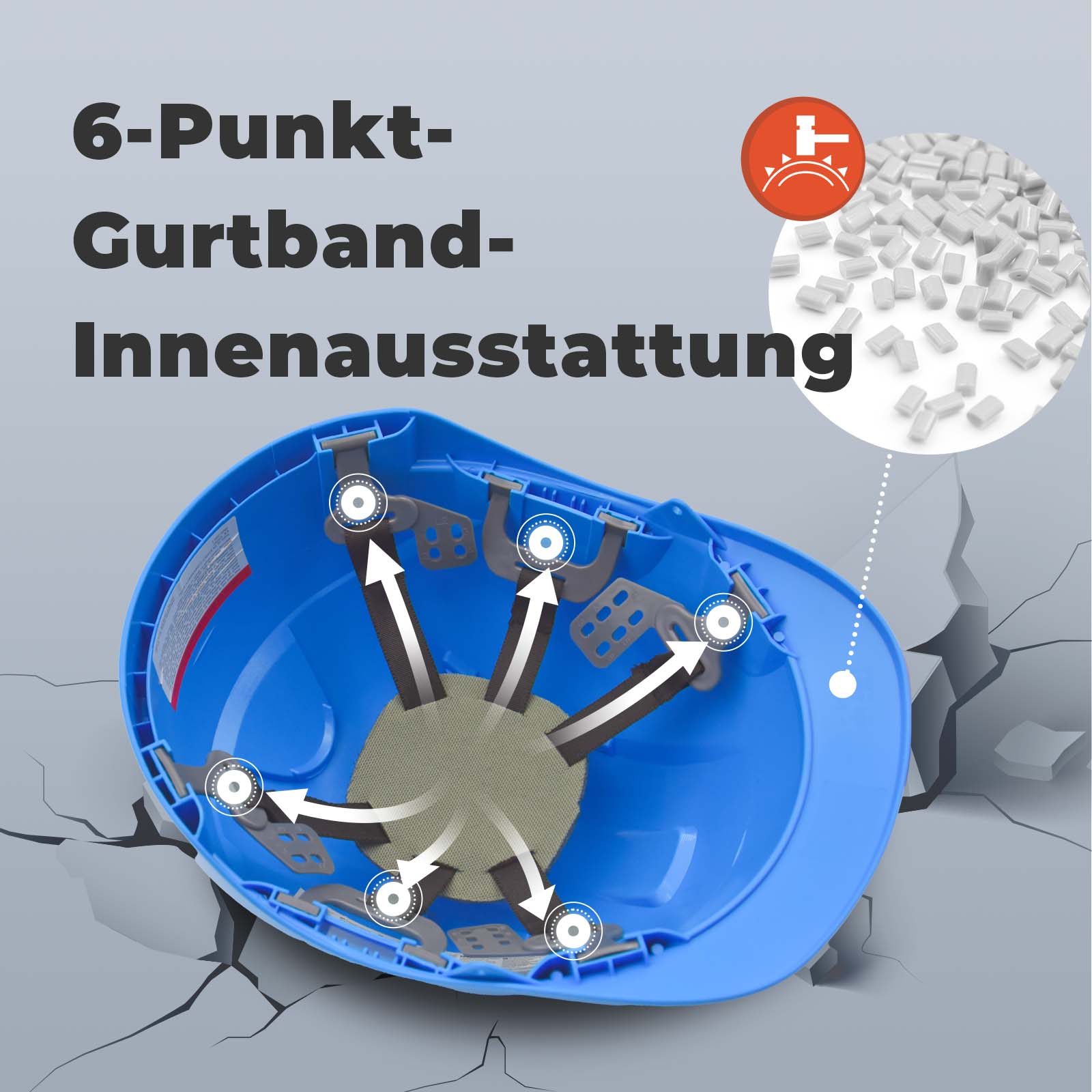 Mustbau MBU-GM16-BLU Bauhelm Blau