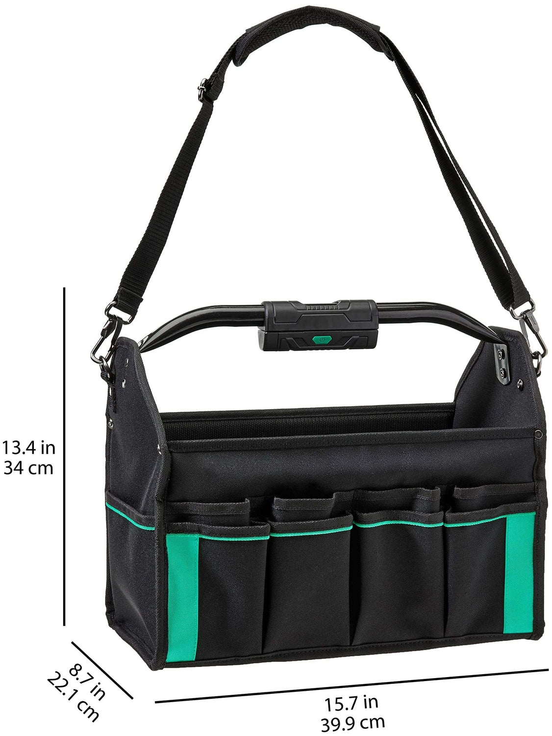 Mustbau Beleuchtete Werkzeugtasche DLB05, 30 Taschen, 39,9L x 22,1B x 34H cm