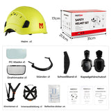 Mustbau Motorsägen-Sicherheitshelm, Schutzhelm mit Geräuschdämpfungsmuscheln und Netzvisier, verstellbar,Grün