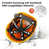 Mustbau Motorsägen-Sicherheitshelm, Schutzhelm mit Geräuschdämpfungsmuscheln und Netzvisier, verstellbar,Gelb