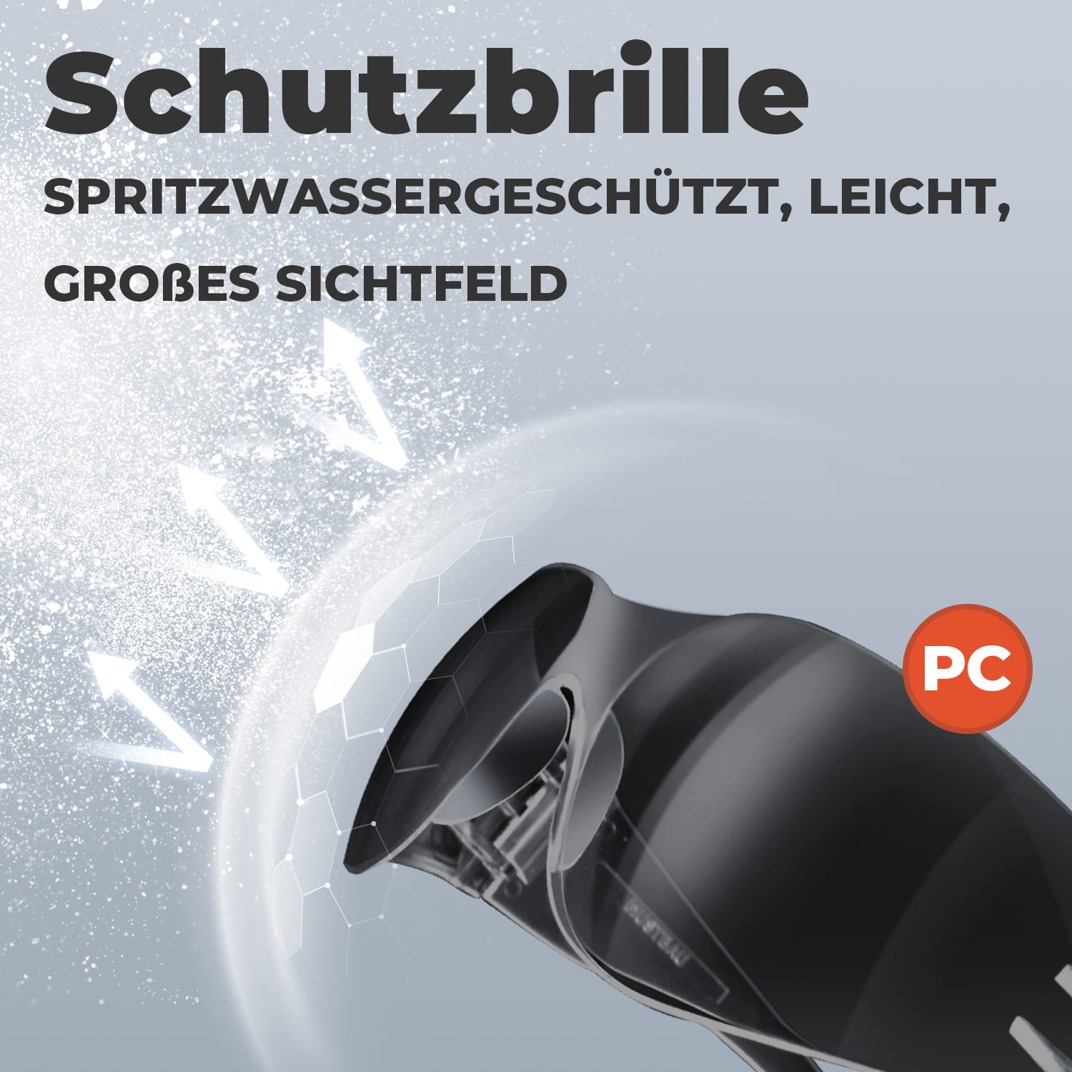 Mustbau Sicherheitshelm, EN397 Schutzhelme mit Antibeschlag-Brille, verstellbar, Schwarz