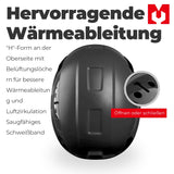 Mustbau Sicherheitshelm, EN397 Schutzhelme mit Antibeschlag-Brille, verstellbar, Schwarz