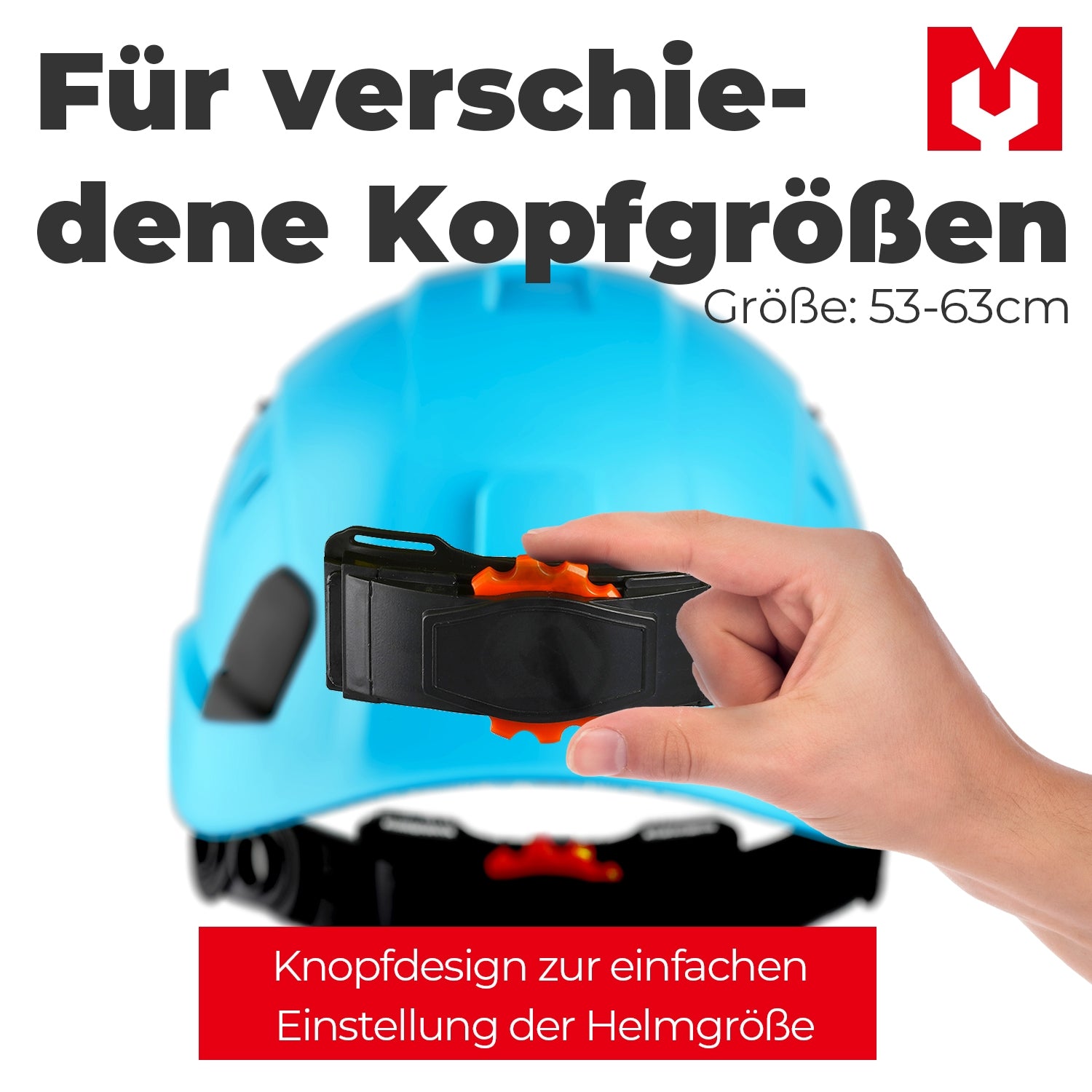 Mustbau Sicherheitshelm, EN397 Schutzhelme mit Antibeschlag-Brille, verstellbar, Blau