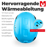 Mustbau Sicherheitshelm, EN397 Schutzhelme mit Antibeschlag-Brille, verstellbar, Blau