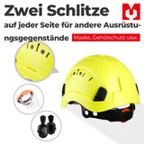 Mustbau Sicherheitshelm, EN397 Schutzhelme mit Antibeschlag-Brille, verstellbar,Grün
