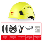 Mustbau Sicherheitshelm, EN397 Schutzhelme mit Antibeschlag-Brille, verstellbar,Grün