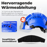 Mustbau Sicherheitshelm-Set, EN397 Schutzhelm mit Ohr- und Gesichtsschutz, verstellbarer, Dunkelblau
