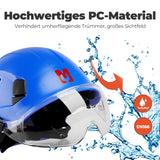 Mustbau Sicherheitshelm-Set, EN397 Schutzhelm mit Ohr- und Gesichtsschutz, verstellbarer, Dunkelblau