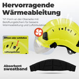 Mustbau Sicherheitshelm-Set, EN397 Schutzhelm mit Ohr- und Gesichtsschutz, verstellbarer, Grün