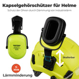 Mustbau Sicherheitshelm-Set, EN397 Schutzhelm mit Ohr- und Gesichtsschutz, verstellbarer, Grün