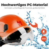 Mustbau Sicherheitshelm-Set, EN397 Schutzhelm mit Ohr- und Gesichtsschutz, verstellbarer, Orange