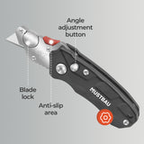 Mustbau Mini Taschenmesser Klappmesser mit 5 zusätzlichen SK5 Klingen