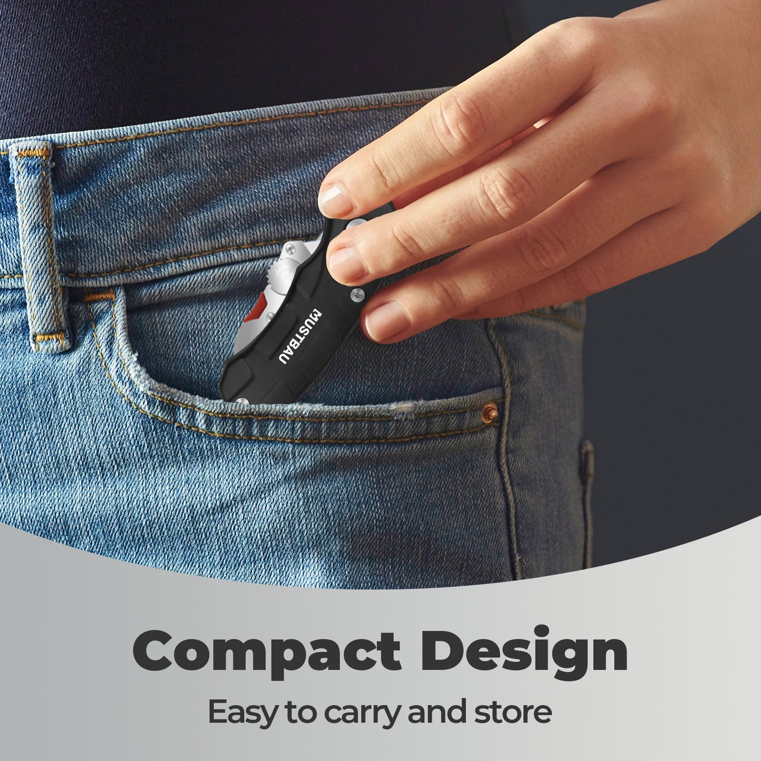 Mustbau Mini Taschenmesser Klappmesser mit 5 zusätzlichen SK5 Klingen