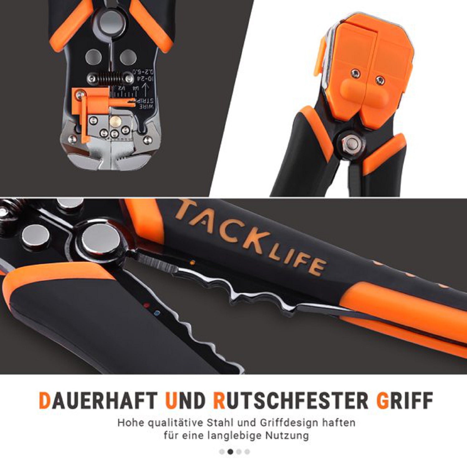 Tacklife MWS02 Crimpzange Multitool (abisolieren, crimpen, schneiden)