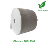 CalmConcept® Einweg-Handtuchrolle 23M, aus 100 % natürliche Pflanzenfasern, 3D-Perlentextur, weich, fusselfrei, biologisch abbaubar, für Trocken- & Nassanwendung, für Warmtuchspender Modell A