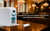 CalmConcept® Warmtuchspender mit Befeuchtung und Heizfunktion (bis zu 60 °C), LED-Display, schnelle 2s-Ausgabe, Hygienischer Einweg-Handtuchwärmer für Spa, Kosmetikstudio, Restaurant & Zuhause, Modell A
