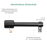 Alsterwell Gardinenstange, 183–366 cm verstellbar, hochbelastbar bis 10 kg, Ø 2,5 cm, schwarz