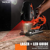 TACKLIFE TJS02A Stichsäge – 6,7 Ampere Barrel Grip, Laser & LED, 4-stufige Pendelhubfunktion, variable Geschwindigkeit, 6 Sägeblätter, Koffer