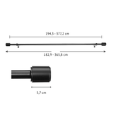 Alsterwell Gardinenstange, 183–366 cm verstellbar, hochbelastbar bis 10 kg, Ø 2,5 cm, schwarz