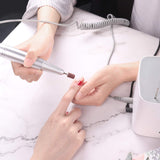 JCMASTER Premium Nagelfräser 30000 U/Min Set - Fräser elektrisch Inkl 10 Aufsätze- Fußpedal, Weiß