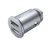 AUKEY CC-S2, Flush Fit Autoladegerät mit Aluminiumschale und 4.8A Dual-Port USB Ausgang