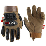 Mustbau 1 Paar Sicherheitshandschuhe,Mechanikerhandschuhe,Schlaghandschuhe,Anti-Vibrationshandschuhe,Riggerhandschuhe,Heavy Duty, S/M/L/XL