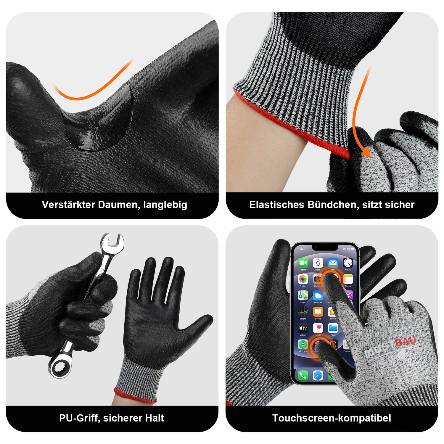 messerschutz handschuhe Mustbau Schnittschutz Handschuhe Level 3, 3/6 Pack Schutz für Küche, G