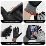 Mustbau Schnittschutz Handschuhe Level 3, 3/6 Pack Schutz für Küche, Garten & Baustelle Größe: S/M/L/XL