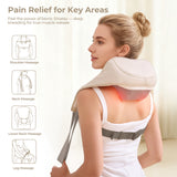 Aspria Neck and Shoulder Massager with Heat- Shiatsu Deep Tissue Back Massager for Pain Relief, Rechargeable Cordless Heating Neck Massager for Home, Office, Gifts for Men/Women/Mom/Dad