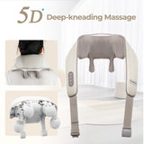 ASPRIA by NAIPO 5D Shiatsu Nackenmassagegerät mit Wärme, wiederaufladbar, Tragbares Schultermassagegerät für Nacken, Schulter, Rücken, Beine und Ganzkörpermassage, Beige