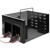 RatzFatz® Lebendfalle Mausefalle, mit Doppeltür, aus Stahl und Eisen,30×22×15cm, für Wühlmäuse, Hamster, Meerschweinchen, Mäuse, Ratten