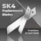 Mustbau 4 Stücke Taschenmesser Klappmesser Cuttermesser mit 40 zusätzlichen SK4 Klingen