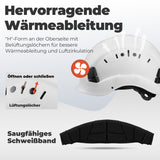 Mustbau Motorsägen-Sicherheitshelm, Schutzhelm mit Geräuschdämpfungsmuscheln und Netzvisier, verstellbar,Weiß