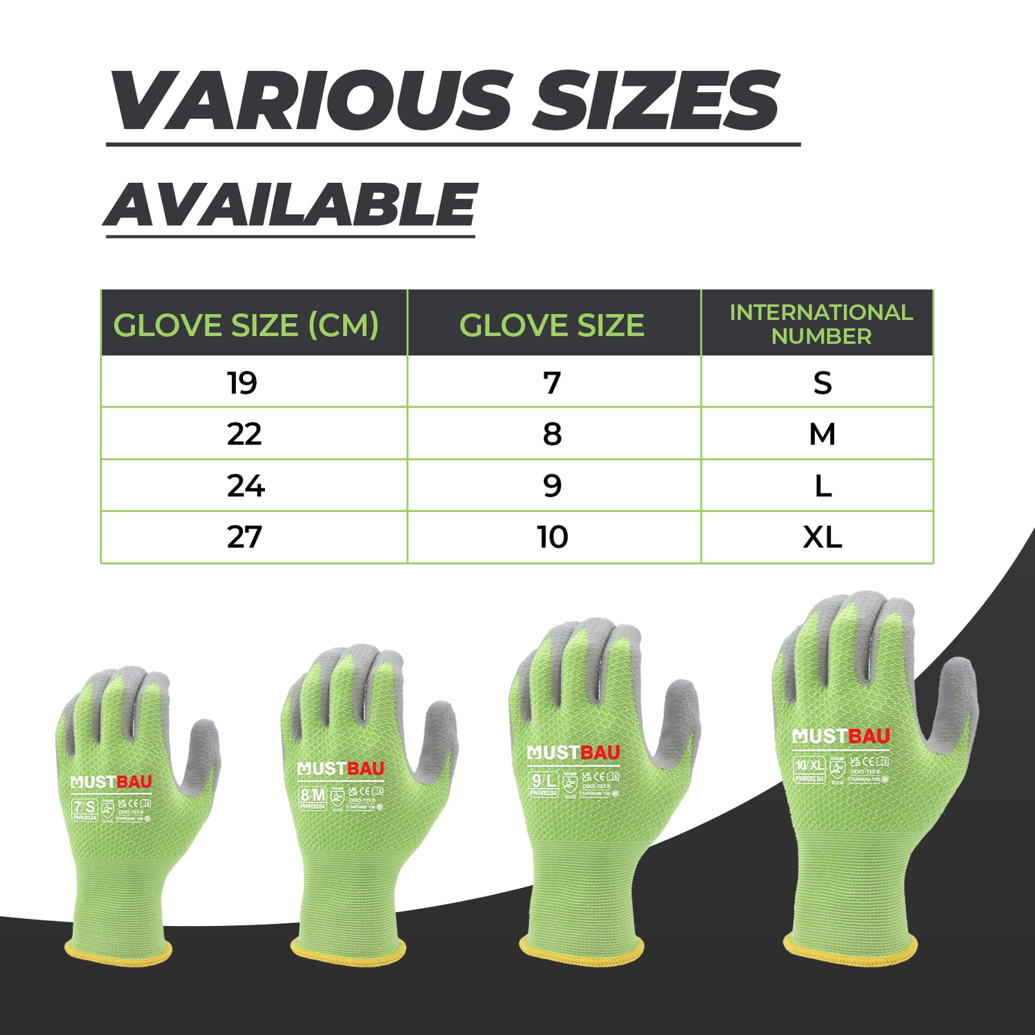 handschuhe wiederverwendbar Mustbau Arbeitshandschuhe 12/6/3 Pack, Gartenhandschuhe Montagehandsch