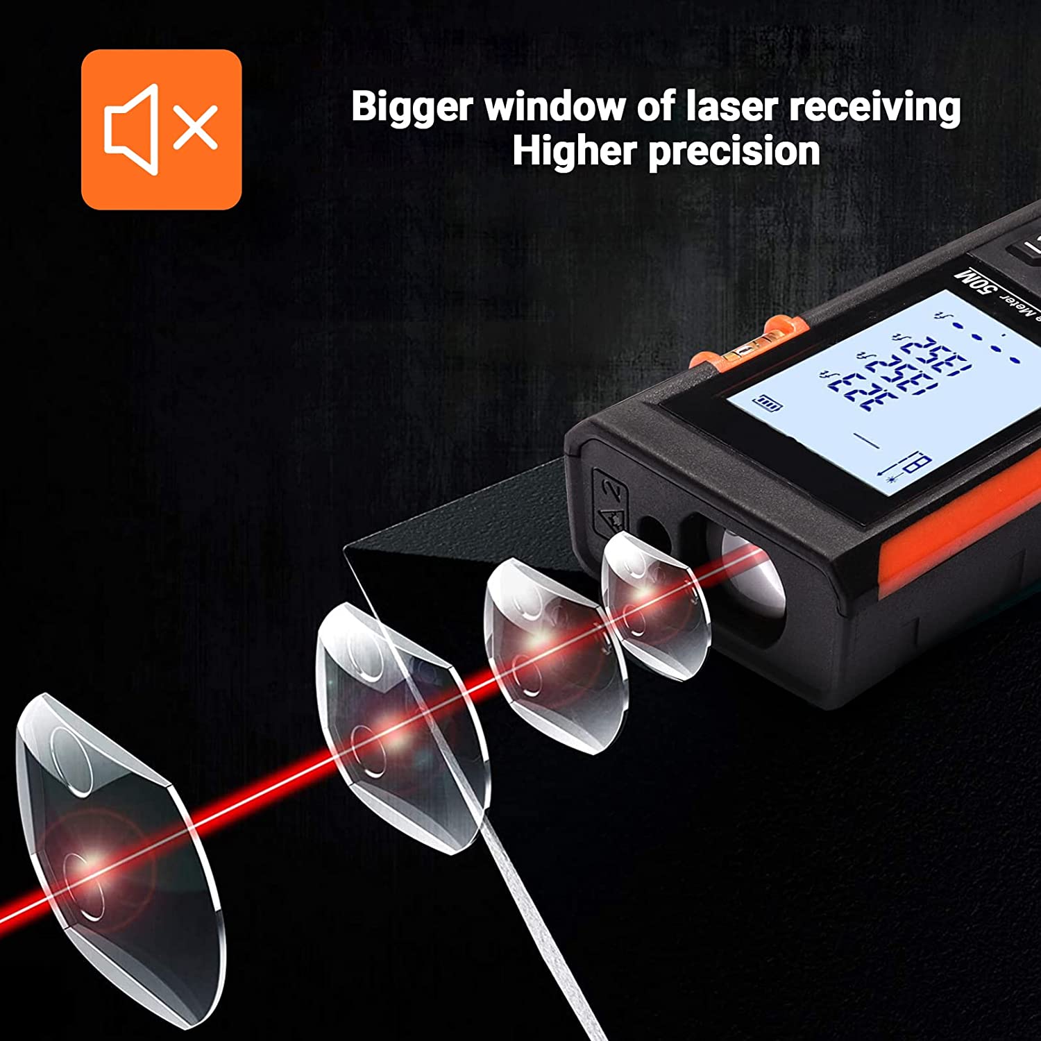 TACKLIFE Entfernungsmesser, 50m Laser HD-50