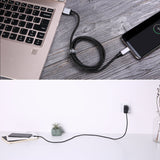 Kabel USB-A zu USB-C, Nylon Alu, 1m Länge