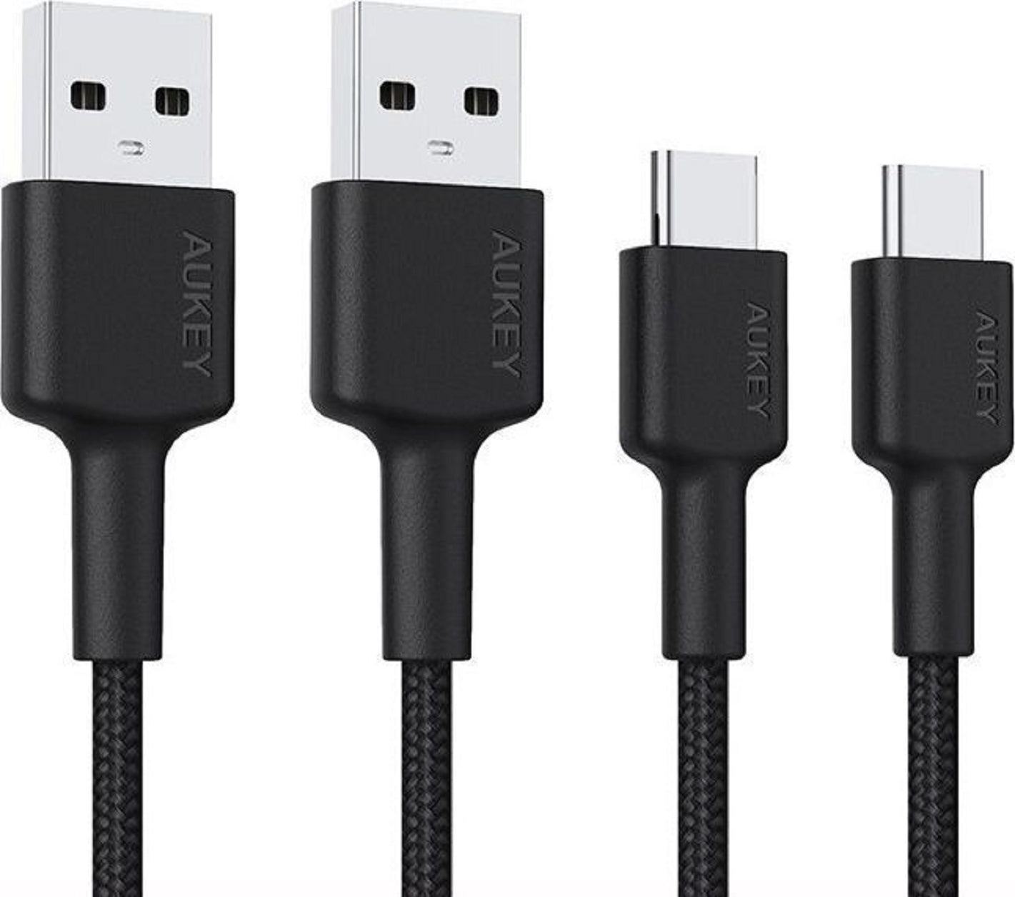 AUKEY USB-C auf USB-A Kabel 2m (2er Pack - jeweils schwarz) - CB-CMD29