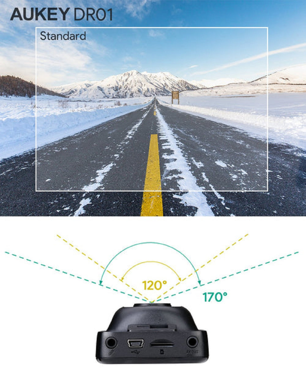 AUKEY Kfz Dashcam 1080p, 170°-Weitwinkel-Objektiv (DR01)