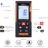 Tacklife HD40 Classic Laser Messung 131Ft M/In/Ft Mute Laser-Distanzmesser mit beleuchtetem LCD und Pythagoras Modus Messung von Entfernun, Fläche, Volumen