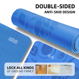 INTEY Yogamatte TPE rutschfest mit Muster 180 x 60 x 0.7cm blau