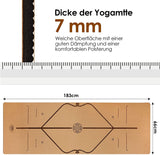 INTEY Premium Yogamatte aus Kork & Naturkautschuk inkl. Tragegurt