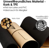 INTEY Premium Yogamatte aus Kork & Naturkautschuk inkl. Tragegurt