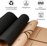 INTEY Premium Yogamatte aus Kork & Naturkautschuk inkl. Tragegurt