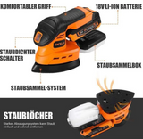 Tacklife 18v Akku-Mausschleifer, 12000 U/min Akku-Elektroschleifer mit 2.0 ah Schnellladegerät, 12 Schleifpapier, Tragetasche, mit Staubauffangbox-PMS01D